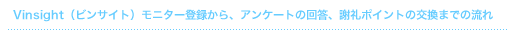 モニター登録から、アンケートの回答、謝礼ポイント交換までの流れ